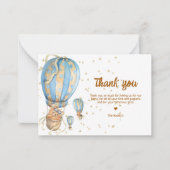 Blauwe luchtballon Hartelijk dank Notitiekaartje (Voorkant)