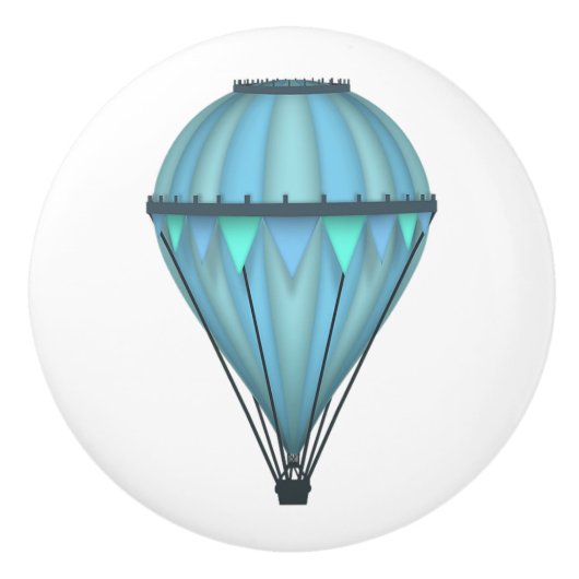 Blauwe luchtballon keramische knop (Voorkant)