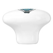 Blauwe luchtballon keramische knop (Zijkant)