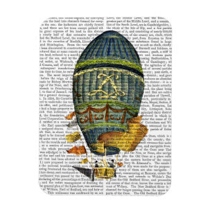 Blauwe luchtballon magneet