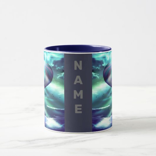 Blauwe luchtballon mok (Midden)