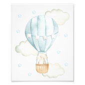 Blauwe luchtballon, olifant, sterren, boogzuster foto afdruk (Voorkant)