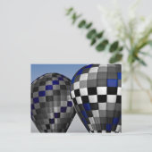 Blauwe luchtballonnen briefkaart (Staand voorkant)