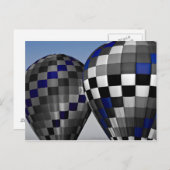 Blauwe luchtballonnen briefkaart (Voorkant / Achterkant)