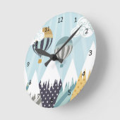 Blauwe luchtballonnen ronde klok (Hoek)