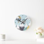 Blauwe luchtballonnen ronde klok (Huis)