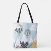 Blauwe luchtballonnen tote bag (Achterkant)