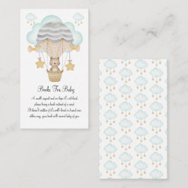 Blauwe luchtballonnen van beer voor Baby Informatiekaartje