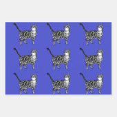 Blauwe luchtballonvaarders Blauwe Waterverf Inpakpapier Vel (Voorkant 2)