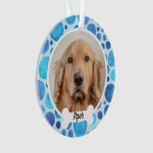 Blauwe luchtbellen | Custom Dog Photo Ornament (voorkant)