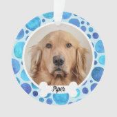 Blauwe luchtbellen | Custom Dog Photo Ornament (voorkant)