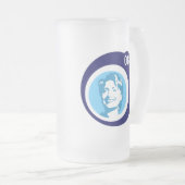 blauwe luchtbelletjes : matglas bierpul (Voorkant rechts)