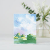 Blauwe luchten briefkaart (Staand voorkant)