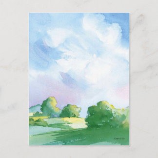 Blauwe luchten briefkaart