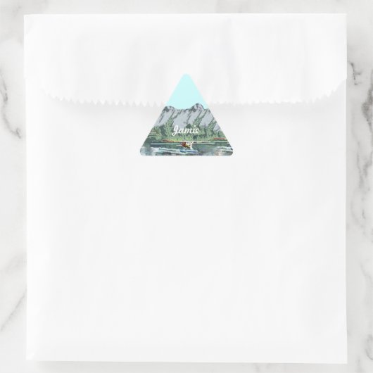 Blauwe luchten en Alaskische bergen Sticker (Tas)