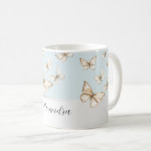 Blauwe luchten en vlinders koffiemok (Voorkant rechts)