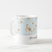 Blauwe luchten en vlinders koffiemok (Voorkant links)