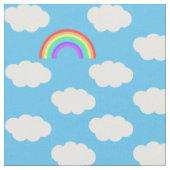 Blauwe luchten regenbogen patroon stof (Close Up)