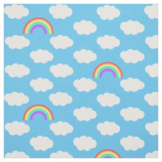 Blauwe luchten regenbogen patroon stof (Swatch)