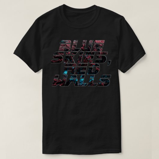 Blauwe luchten Rode Muren T-shirt (Design voorkant)