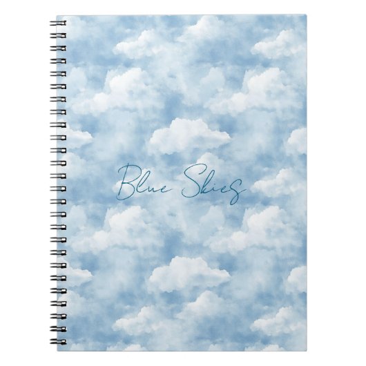Blauwe luchten wolken notitieboek (Voorkant)