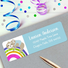 Blauwe luiaartjes regenboog kawaii jongen Baby sho Etiket