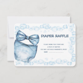 Blauwe Luier Raffle Ticket voor Baby Shower Spelle