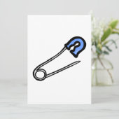 blauwe luierspeld kaart (Staand voorkant)