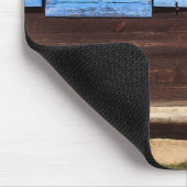 Blauwe luiken - Mousepad Muismat (Hoek)