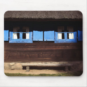 Blauwe luiken - Mousepad Muismat