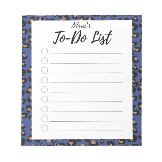 Blauwe luipaard-aan-Do-lijst Notitieblok (Voorkant)