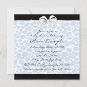 Blauwe Luipaard Baby Shower Kaart (Achterkant)