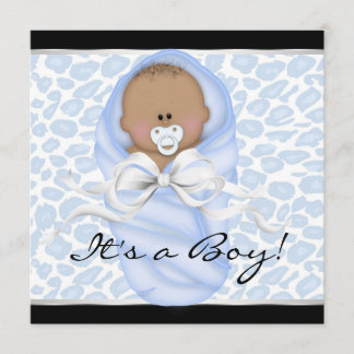 Blauwe Luipaard Baby Shower Kaart