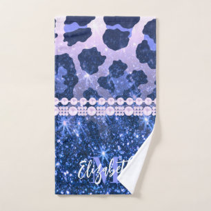 Blauwe luipaard bad handdoek