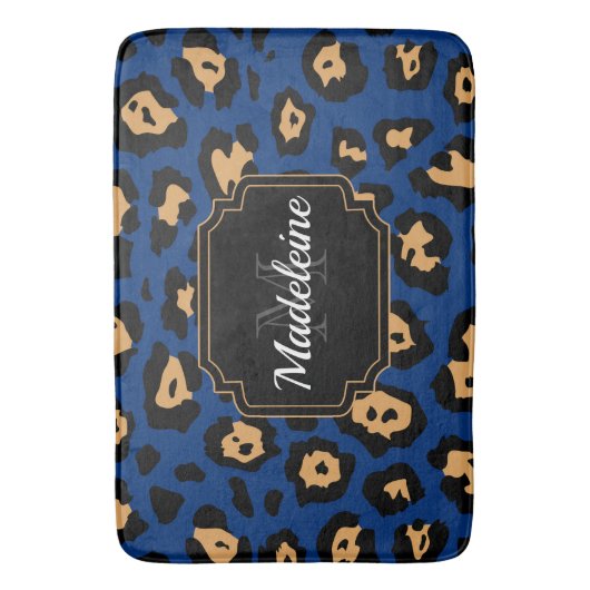 Blauwe luipaard badmat (Voorkant Verticaal)