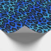 Blauwe luipaard cadeaupapier (Hoek)