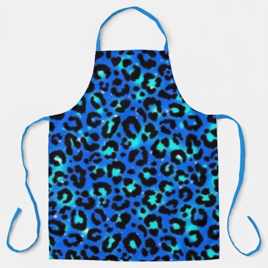 Blauwe Luipaard Dierprintpatroon Keuken Schort (Voorkant)
