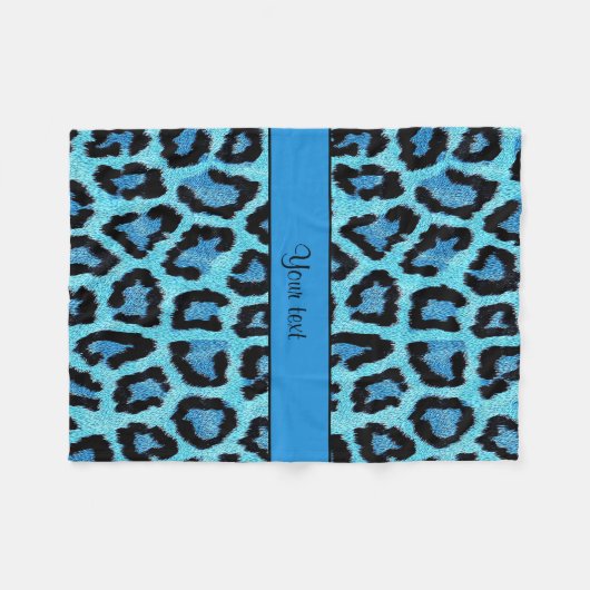 Blauwe luipaard fleece deken (Voorkant (Horizontaal))