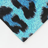 Blauwe luipaard fleece deken (Hoek)
