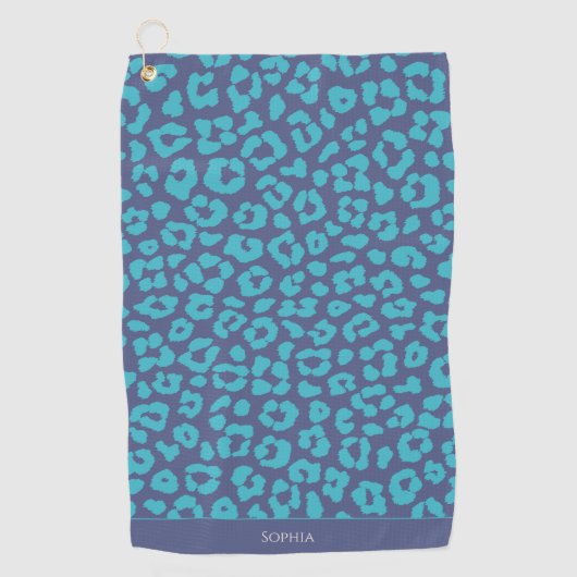 Blauwe luipaard golfhanddoek (Voorkant)