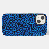Blauwe luipaard iPhone hoesje (Achterkant horizontaal)