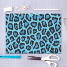 Blauwe Luipaard Jachtluipaard Dierprint Patroon Tissuepapier