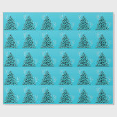 Blauwe Luipaard Jachtluipaard Kerstboom Cadeaupapier (Vlak)