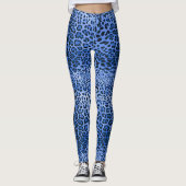 Blauwe luipaard leggings (Voorkant)