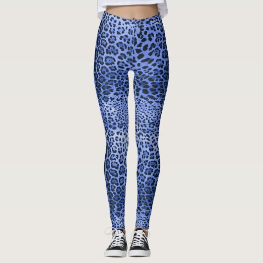 Blauwe luipaard leggings (Voorkant)