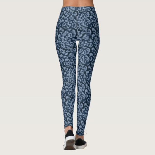 Blauwe luipaard, leggings (Achterkant)