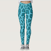 Blauwe luipaard leggings (Voorkant)