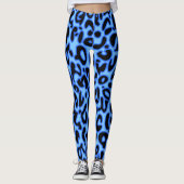 Blauwe luipaard leggings (Voorkant)