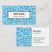 Blauwe luipaard Modern Custom Animal Print Visitekaartje (Voorkant / Achterkant)