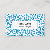 Blauwe luipaard Modern Custom Animal Print Visitekaartje (Voorkant)